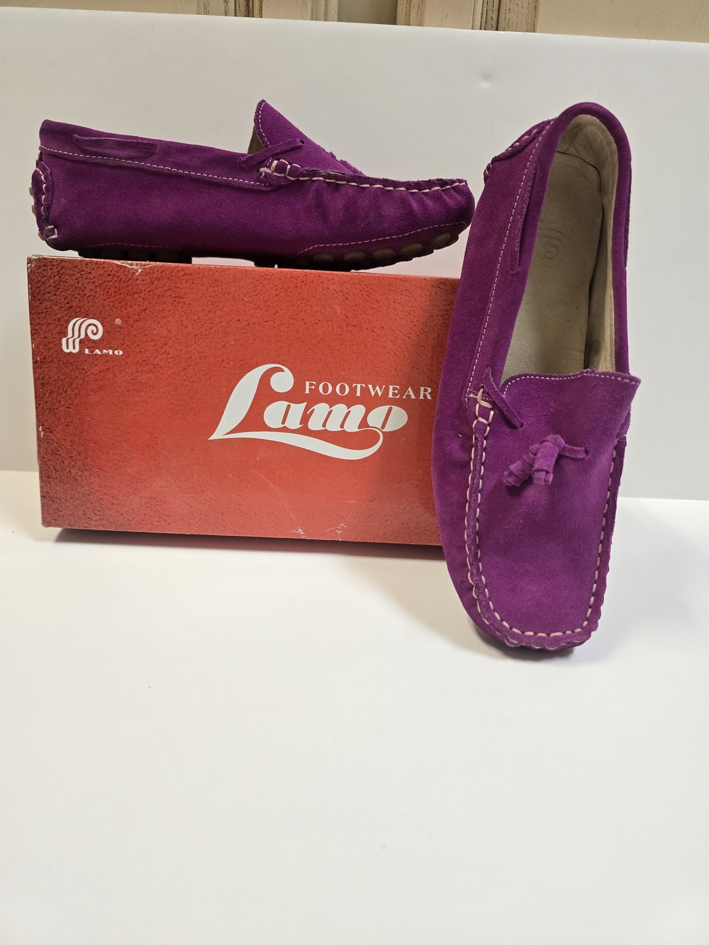 Lamo Purple Suede Moccasin Loafers